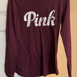 PINK Victoria's Secret Maroon Long Sleeve Top